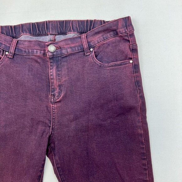 Grace & Lace Womens Jeggings Jeans Purple Stretch Pockets Pull On Mid Rise XL - Picture 8 of 9
